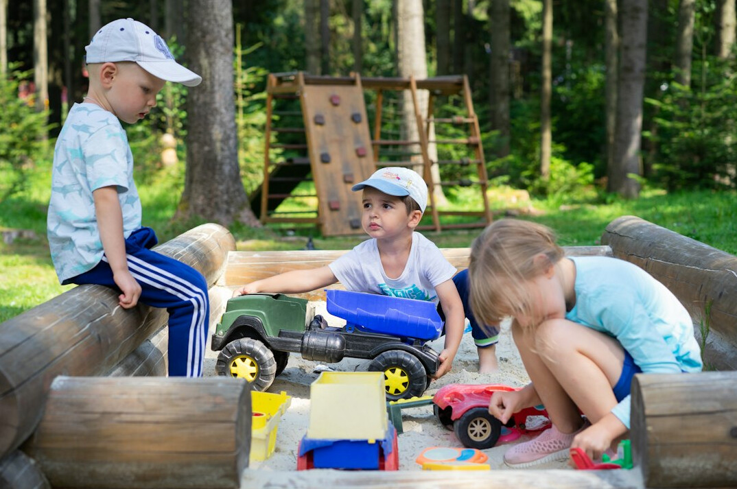 children playing in park