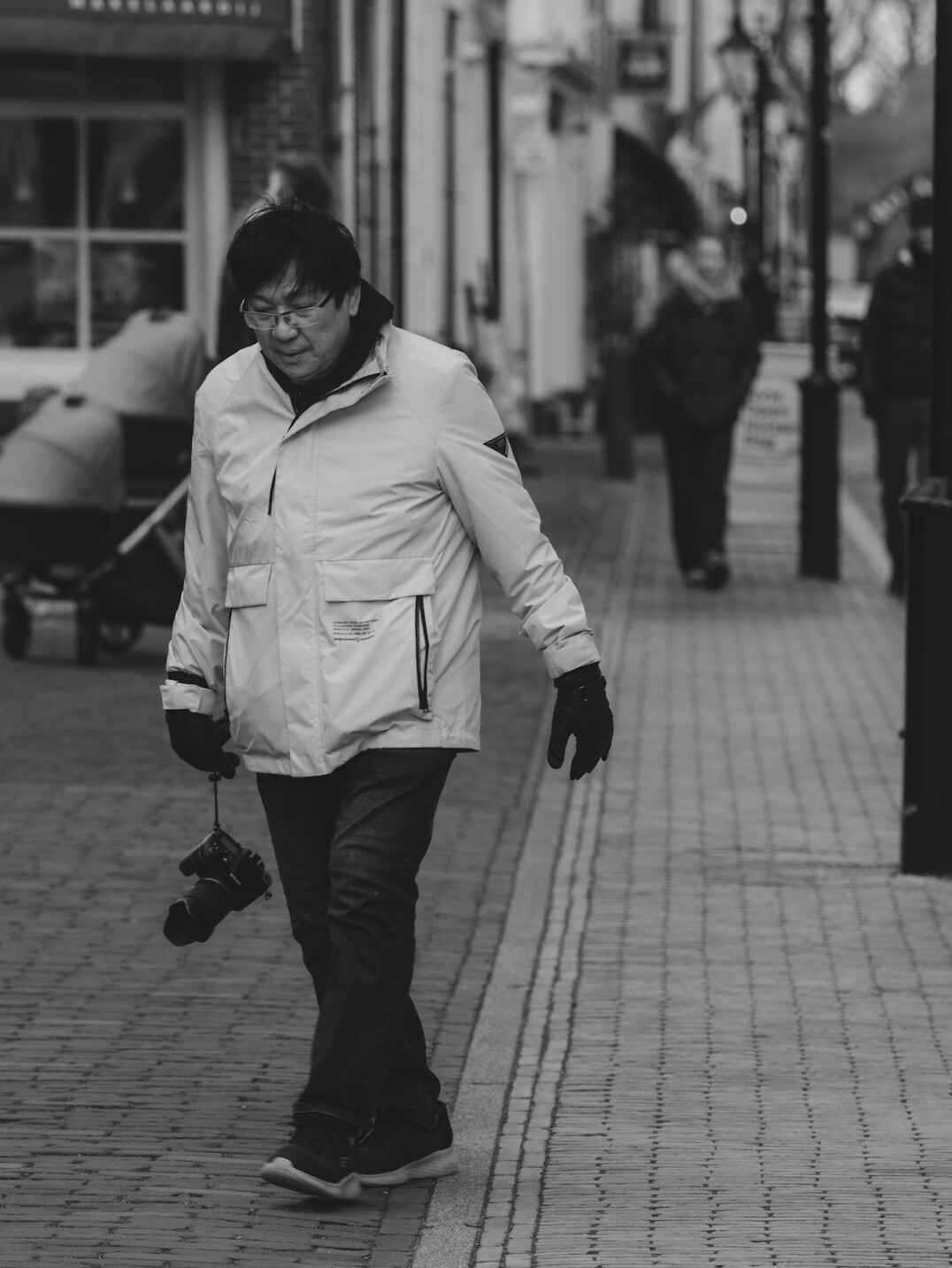 photographer capturing street scene